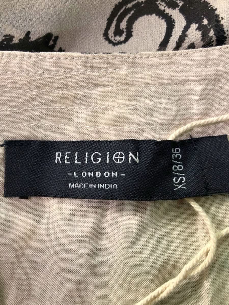 Religion Black and White Paisley Print Maxi Dress UK XS - Reliked