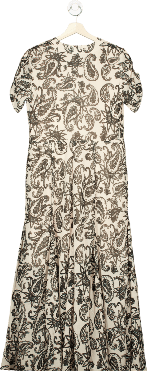 Religion Black and White Paisley Print Maxi Dress UK XS - Reliked