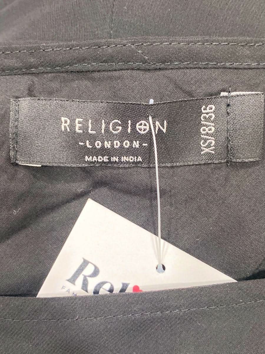 Religion Black One - Shoulder Maxi Dress UK 8 - Reliked