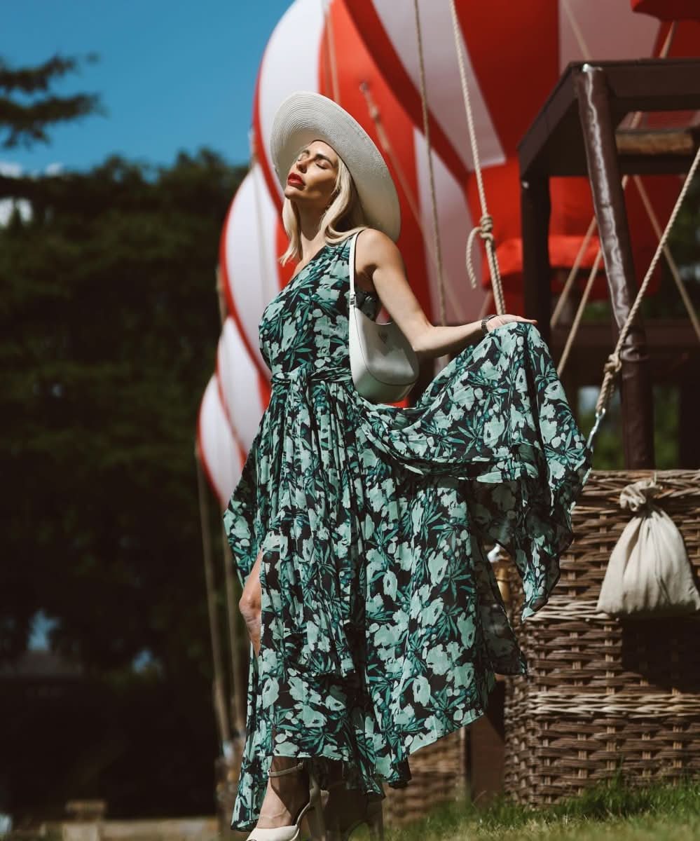 Religion Green Floral Maxi Dress UK XS - Reliked