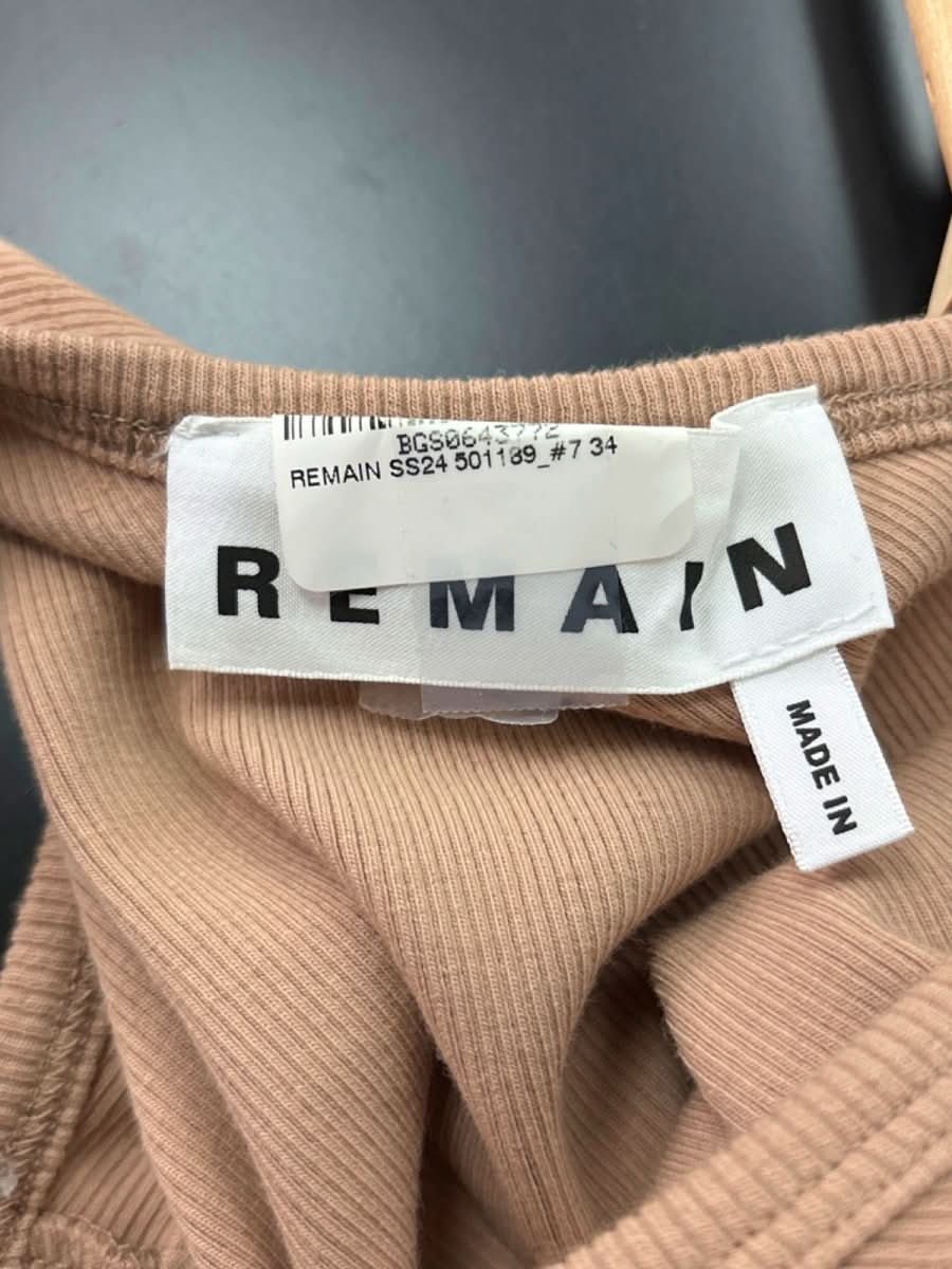 Remain Birger Christensen Taupe Ribbed Tank Top UK 6 - Reliked