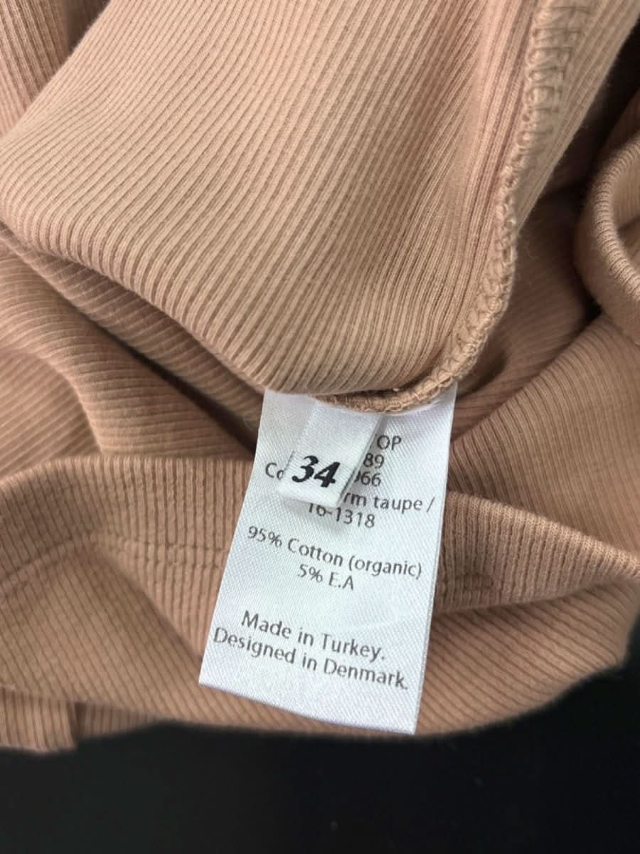 Remain Birger Christensen Taupe Ribbed Tank Top UK 6 - Reliked