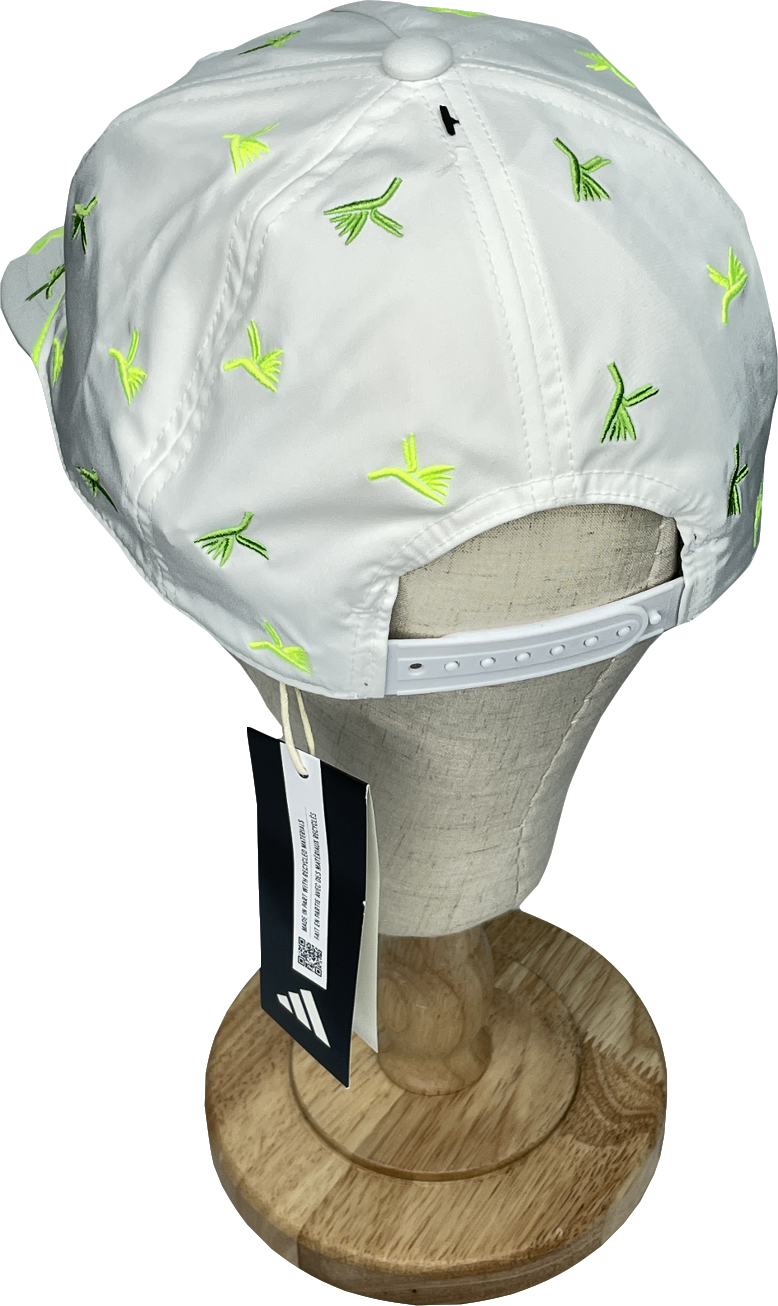 adidas White Embroidered Summer Open Golf Cap One Size