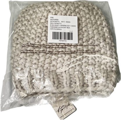 Free People Cream Ivory Boucle Knit Slouchy Fireside Beanie One Size