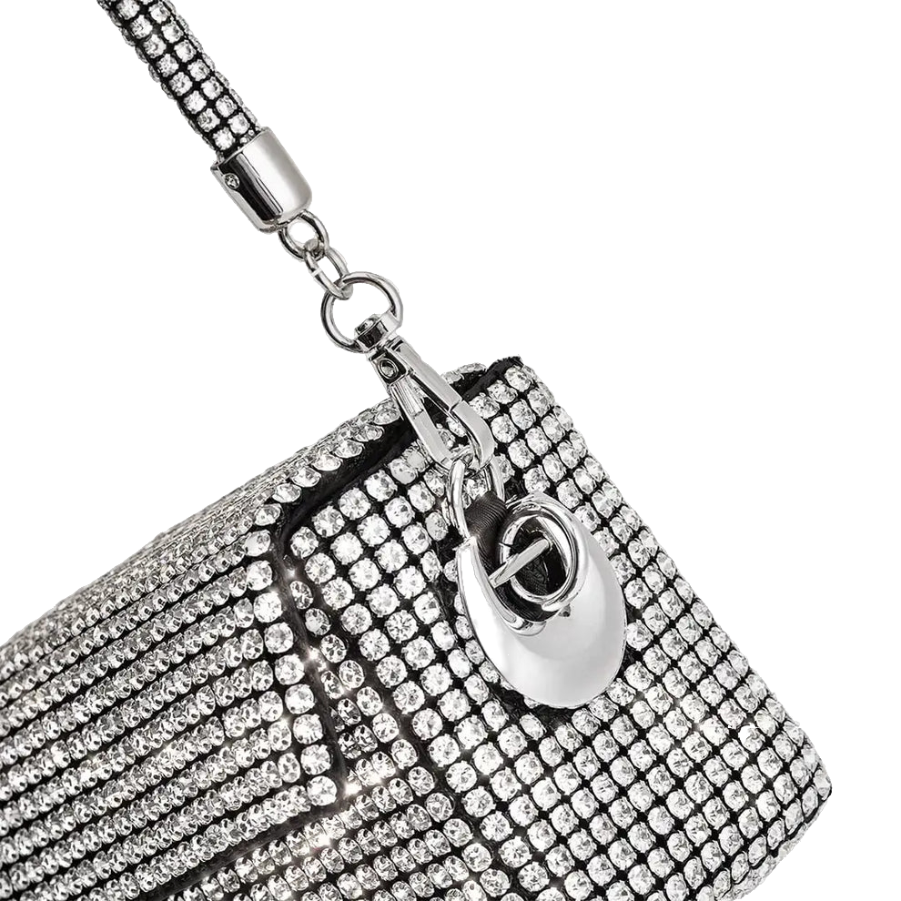 Giarite Metallic Rio - Silver Crystal Embellished Bag