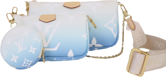 Louis Vuitton Ltd.Edition Blue Multi Pochette, Pool Ombre Handbag