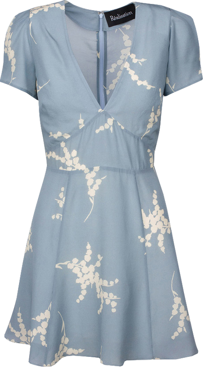 Réalisation Par The Luella Silk Mini Dress In Summer Loving Blue UK XXS