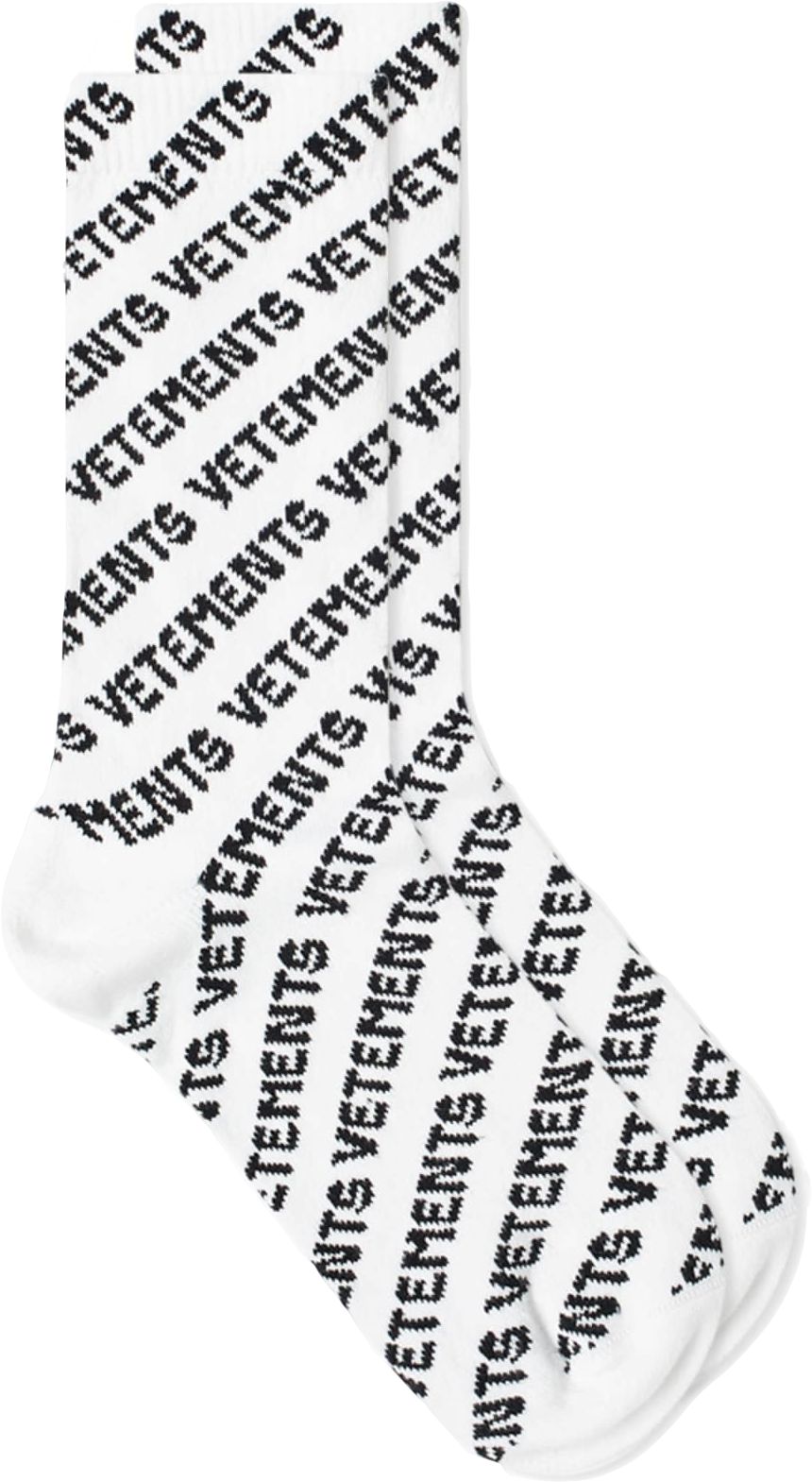 Vetements White White/black All Over Print Logo Sock Sz39-42 UK M