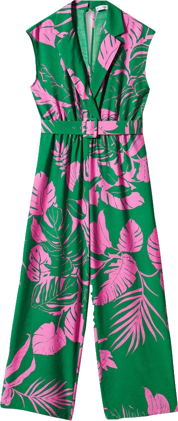 MANGO Green Belted Printed Jumpsuit BNWT UK XL