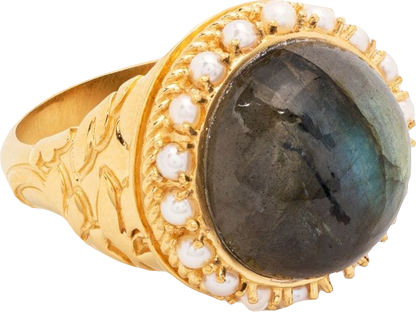 Missoma  x  Harris Reed 18k gold plated Labradorite Cocktail Ring