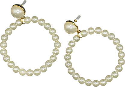 Cream Pearl Oversize Ring Earrings