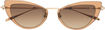 Valentino Brown Viii - Cat-eye Titanium And Acetate Stud Frame