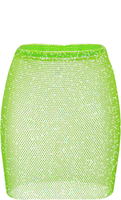 Santa Brands Green Neon Lime Mini Skirt UK XS/S