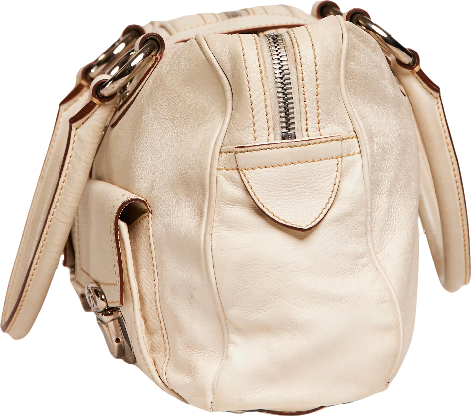 Marc Jacobs Cream Leather 2 Pocket Top Handles Venetia Handbag