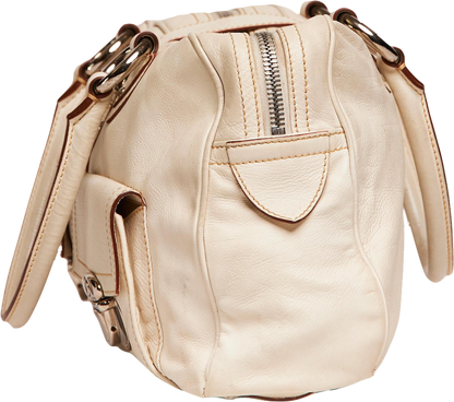 Marc Jacobs Cream Leather 2 Pocket Top Handles Venetia Handbag