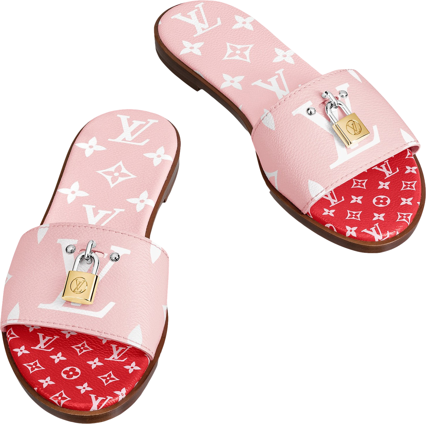 Louis Vuitton Pink Giant Monogram Lock It Mule Sandals UK 5.5 EU 38.5 👠