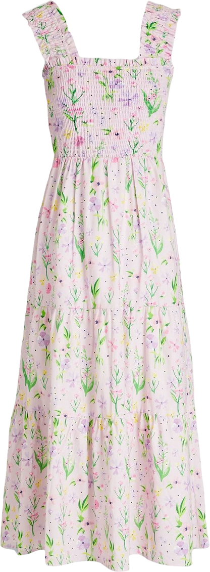Olivia Rubin Pink Josie Floral-print Cotton Midi Dress BNWT UK 8