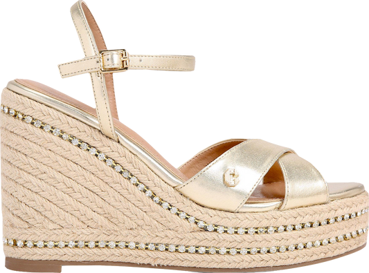Carvela comfort Metallic Gold Embellished Wedge Heel Sandals UK 4 EU 37 👠