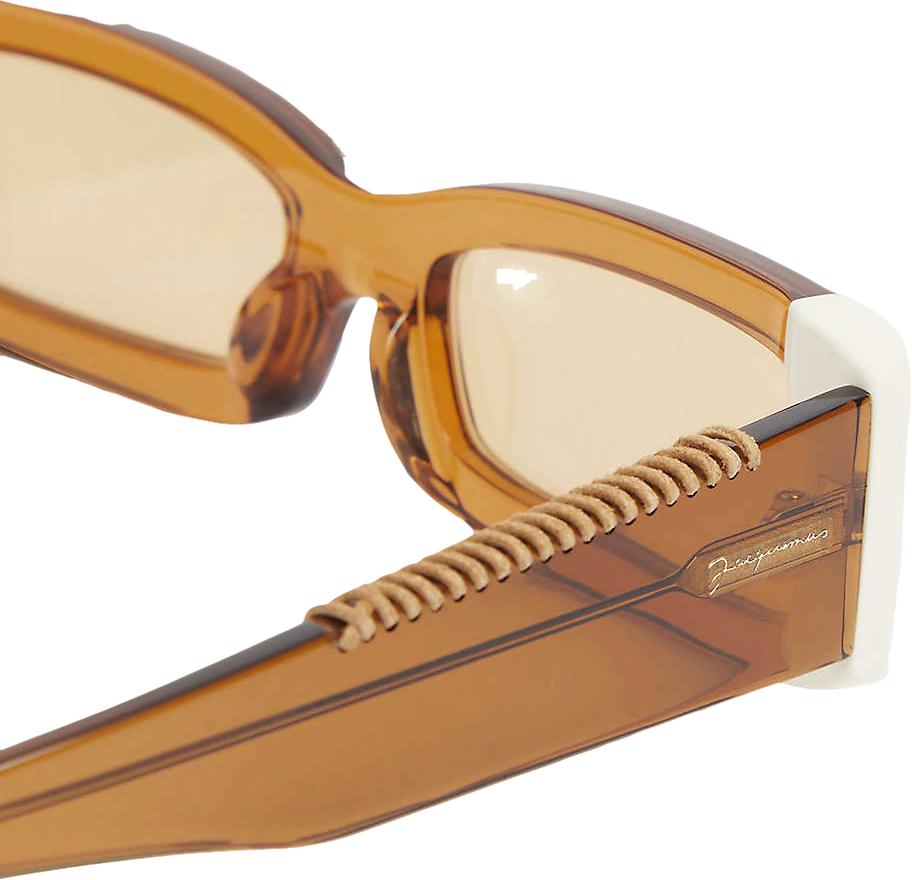 JACQUEMUS Brown Les Lunettes 97 Rectangular-frame Sunglasses in case
