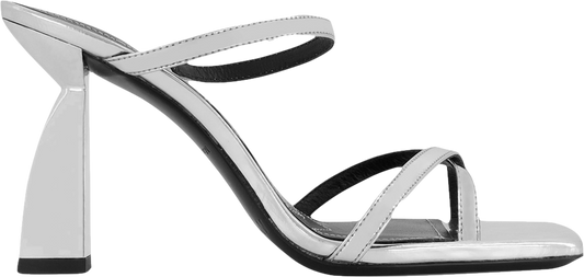 nodaleto Metallic Silver Angel Heeled Sandals UK 6 EU 39 👠
