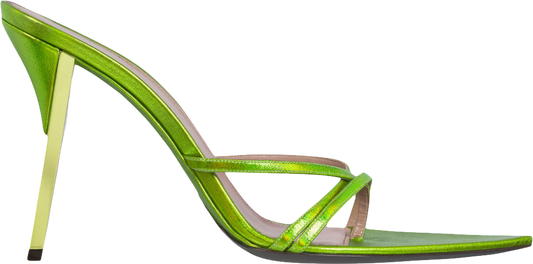 Fenty Metallic Green  T Heel Multi Straps Sandals 105 UK 6 EU 39 👠