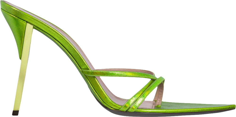 Fenty Metallic Green  T Heel Multi Straps Sandals 105 UK 6 EU 39 👠