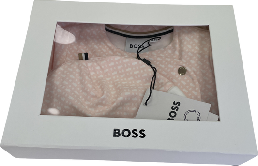 BOSS Baby Logo Print Pyjama & Pull On Hat Set, Pink - Gift Boxed 1 Year