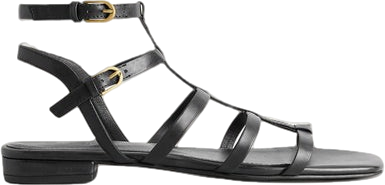 boden Black Leather Gladiator Sandals UK 8 EU 41 👠