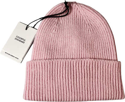 Colorful Standard Pink Sustainable  Merino Wool Beanie One Size
