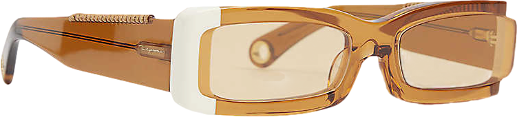 JACQUEMUS Brown Les Lunettes 97 Rectangular-frame Sunglasses in case