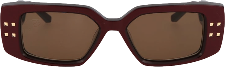 Valentino Wine Red V - Cinque Sunglasses In Case