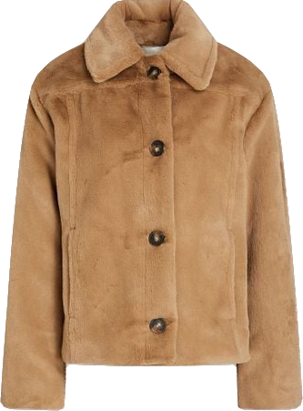 Vince Beige Faux Fur Jacket BNWT UK XS