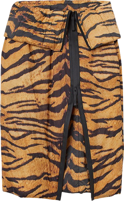 H&M Co-exist Vegan range Brown Padded Recycled Nylon Skirt UK XS