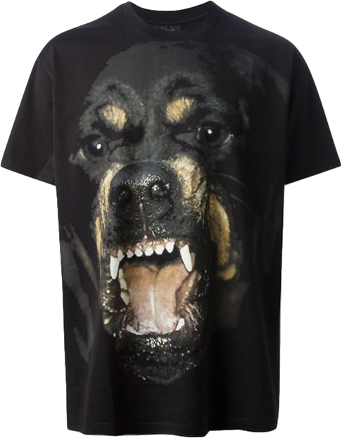 GIvenchy Black Firece Dog Slim Fit T-shirt UK M