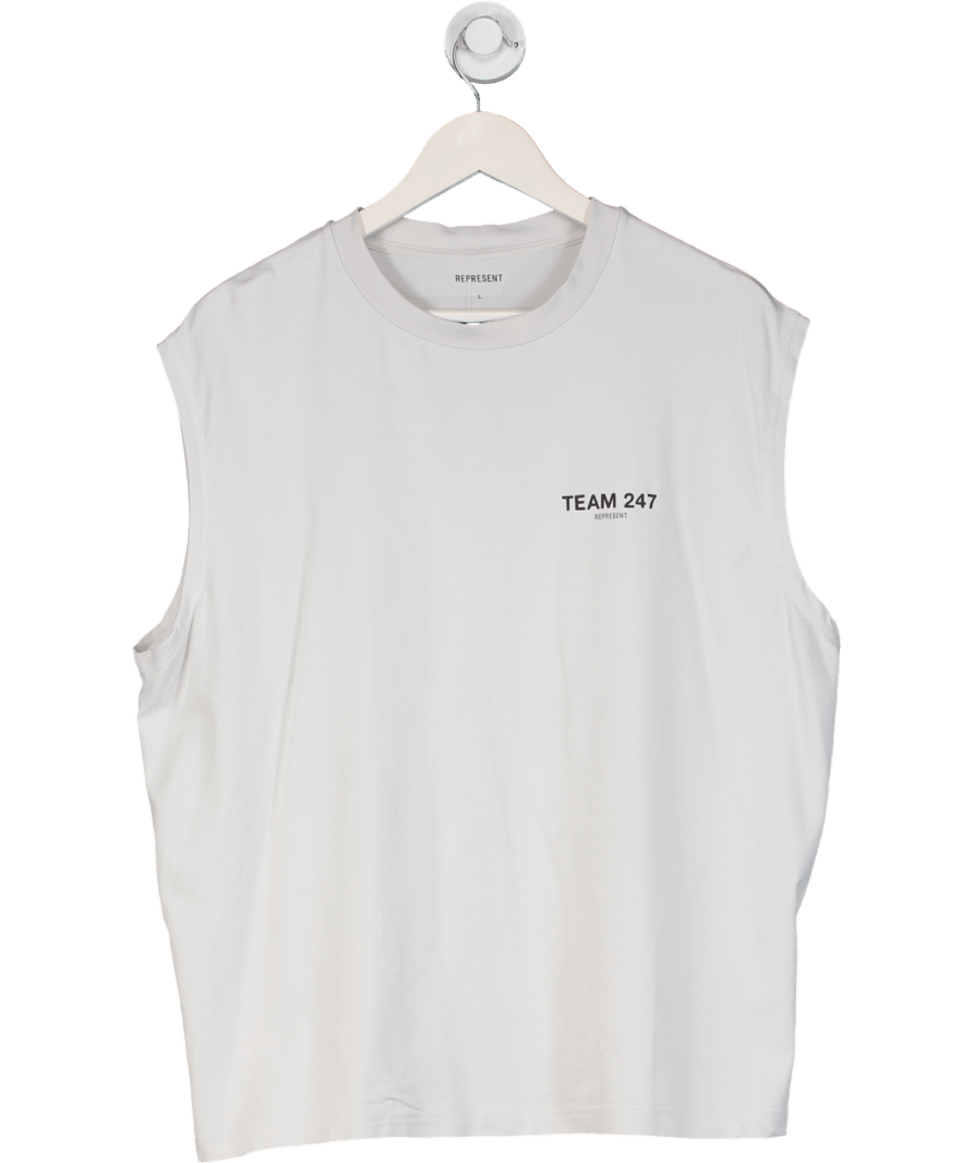 Represent Light Grey Team 247 Oversized Tank UK L - Reliked