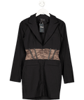 REVOLVE Black X Revolve Lace Corset Waist Blazer Dress UK S - Reliked