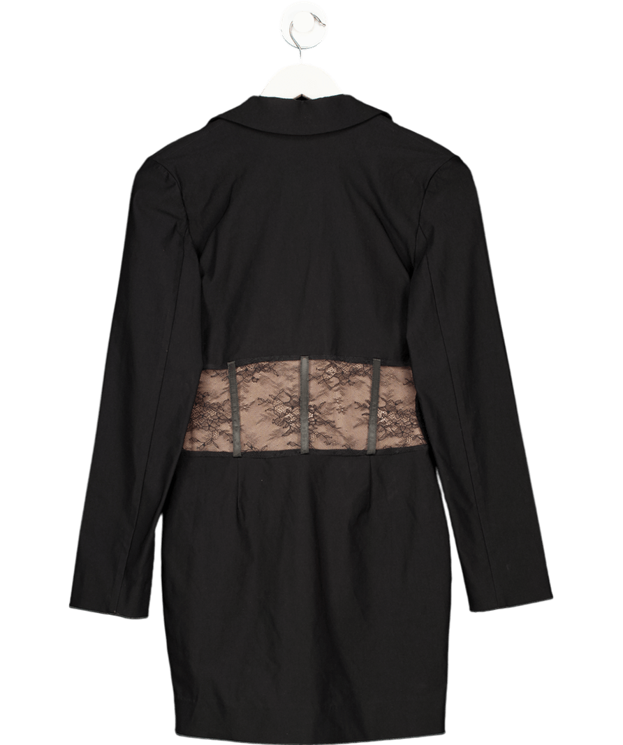 REVOLVE Black X Revolve Lace Corset Waist Blazer Dress UK S - Reliked