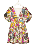 Rhode Multicoloured Resort Linen Madeline Lamu Grande - print Flared Dress UK 10 - Reliked