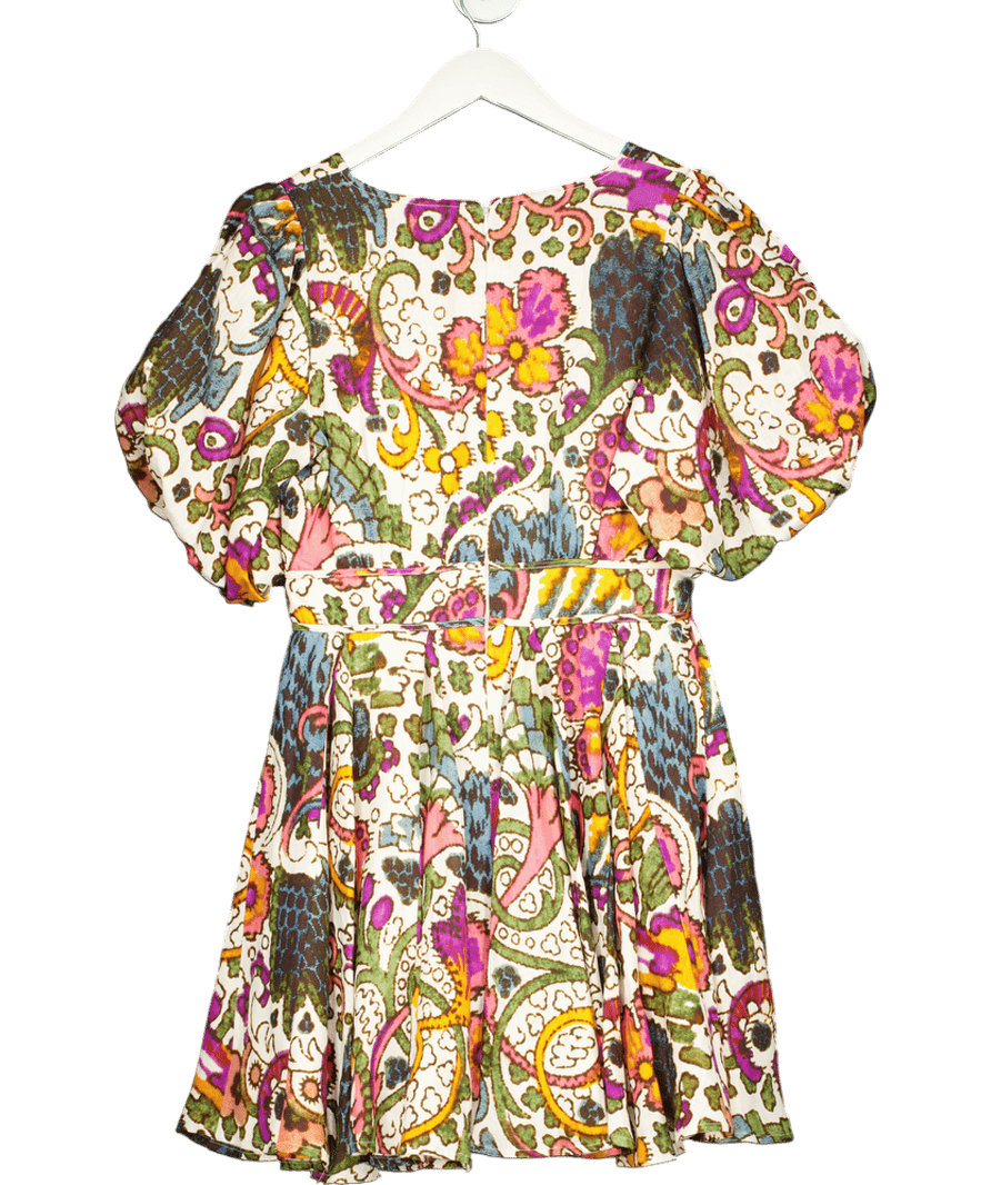 Rhode Multicoloured Resort Linen Madeline Lamu Grande - print Flared Dress UK 10 - Reliked