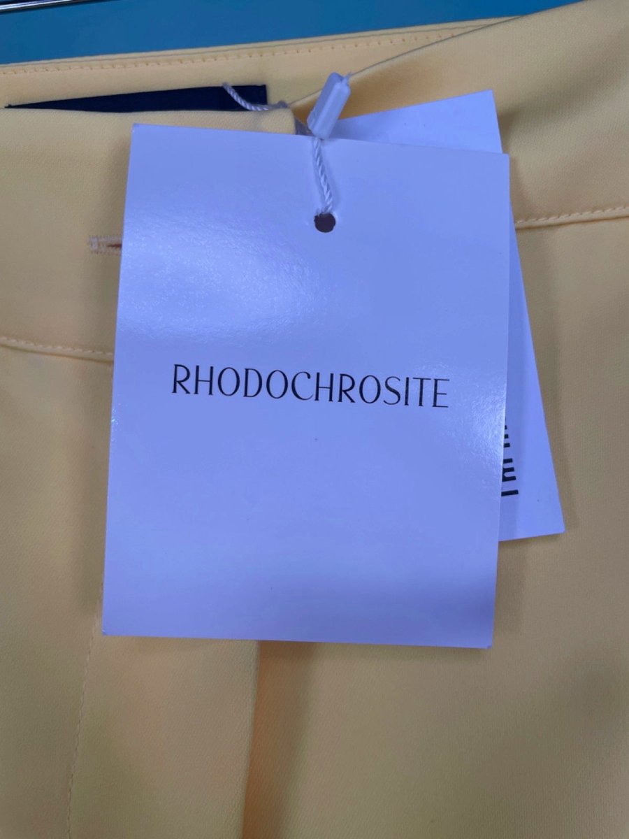 Rhodochrosite Yellow Laura Satin Button detail Trousers UK 8 - Reliked