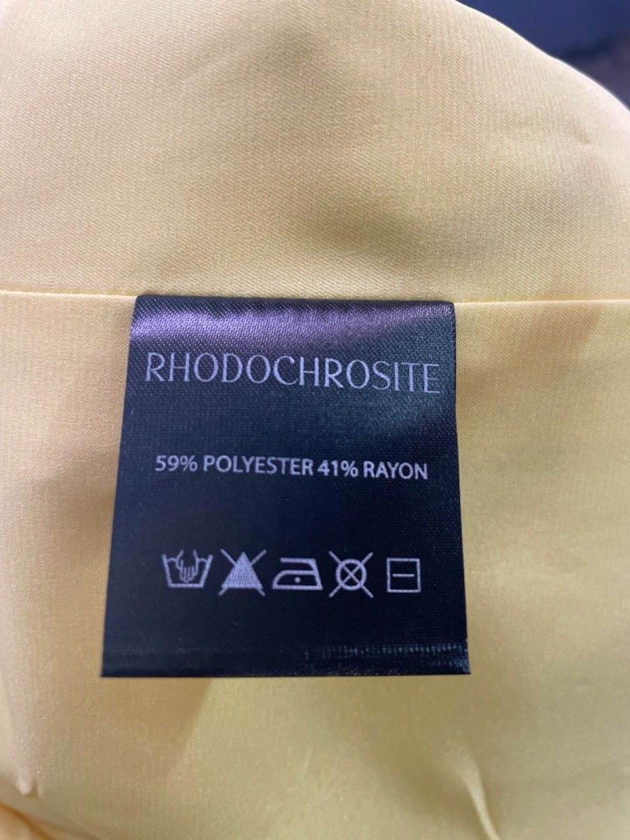 Rhodochrosite Yellow Viola Satin Double - Breasted Blazer UK 8 - Reliked