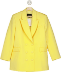 Rhodochrosite Yellow Viola Satin Double - Breasted Blazer UK 8 - Reliked