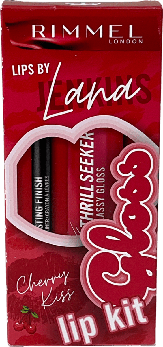 Rimmel Lips By Lana Jenkins Cherry Kiss Glossy Kit Cherry Kiss 1ml - Reliked
