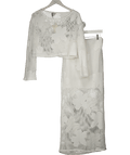 River Island 2 - piece White floral Top and skirt set UK M - Reliked