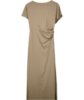 River Island Beige Short Sleeve Drape Side Midi Dress UK S - Reliked