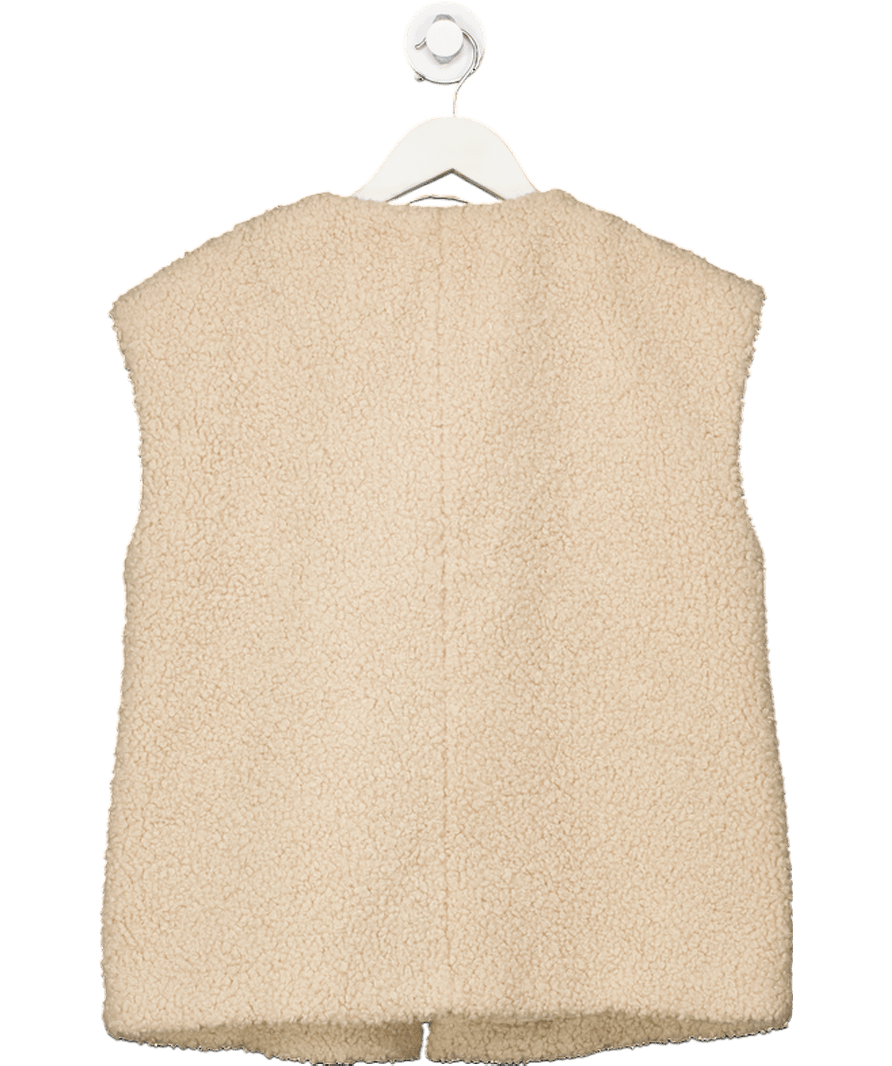 River Island Beige Teddy Gilet UK S - Reliked