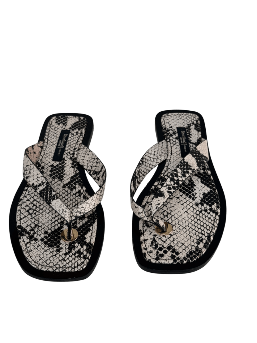 River Island Beige Toe Thong Flat Sandals UK 6 EU 39 👠 - Reliked