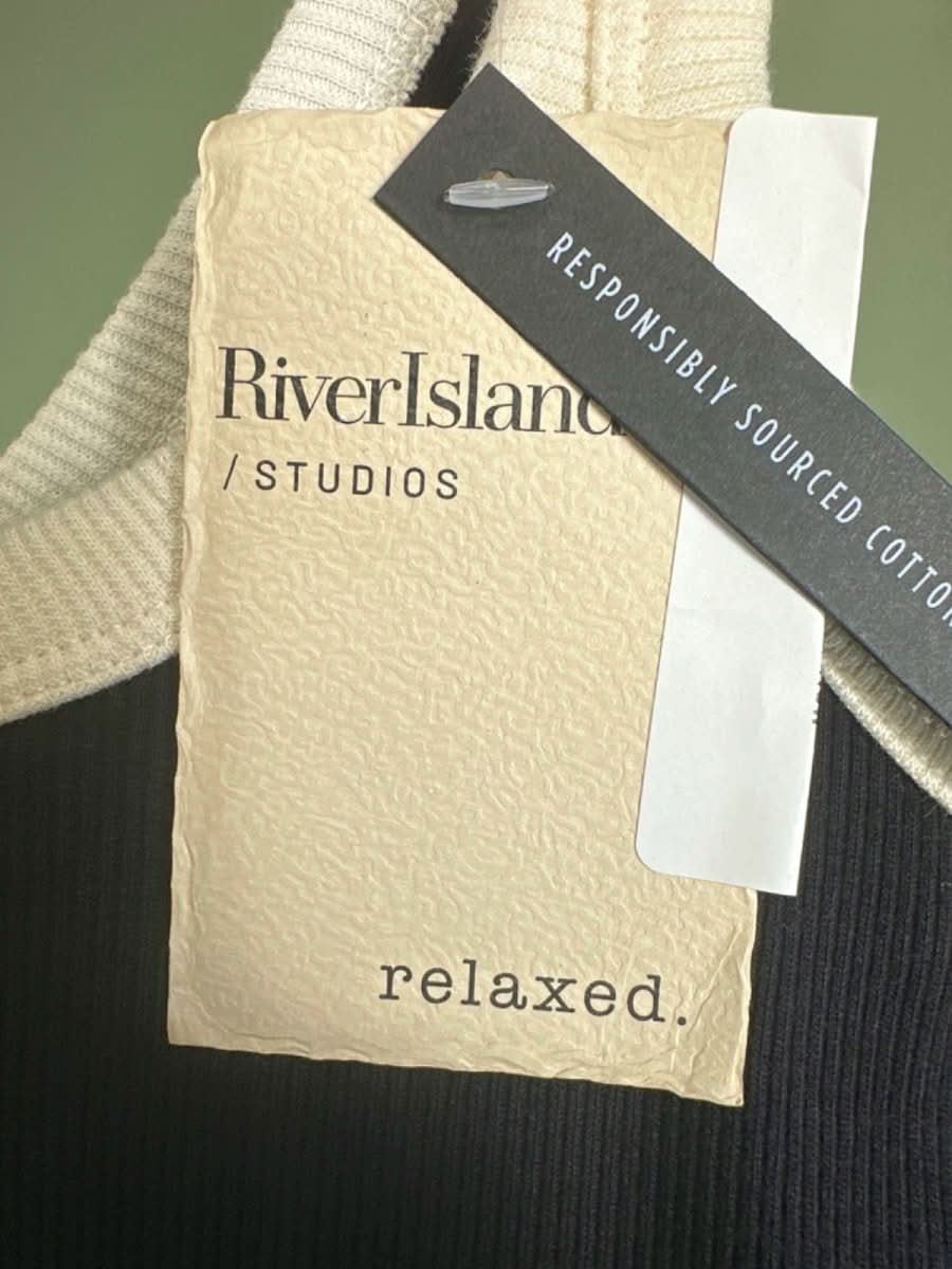 River Island Black and Ivory Tank Maxi Dress UK 6 - Reliked