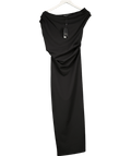 River Island Black Asymmetrical Draped Maxi Dress UK XS - Reliked