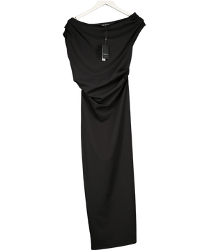River Island Black Asymmetrical Draped Maxi Dress UK XS